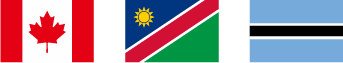 Canda Namibia Botswana flags